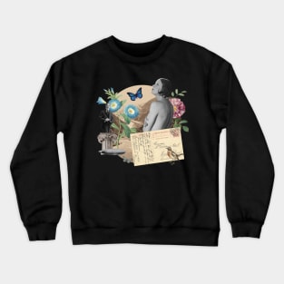 The Postcard - Vintage Inspired Collage Illustration Crewneck Sweatshirt